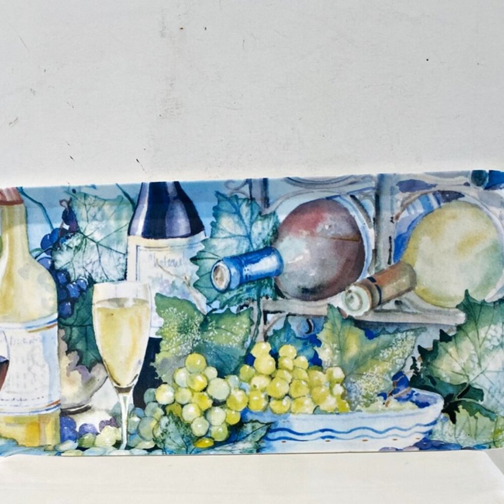 Keller-Charles Philadelphia PA Wine Beverage Serving Tray Melamine Italy 15 x 7
